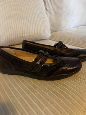 Naturalizer Women's Double-Strap Mary Jane Flats in Dark Brown